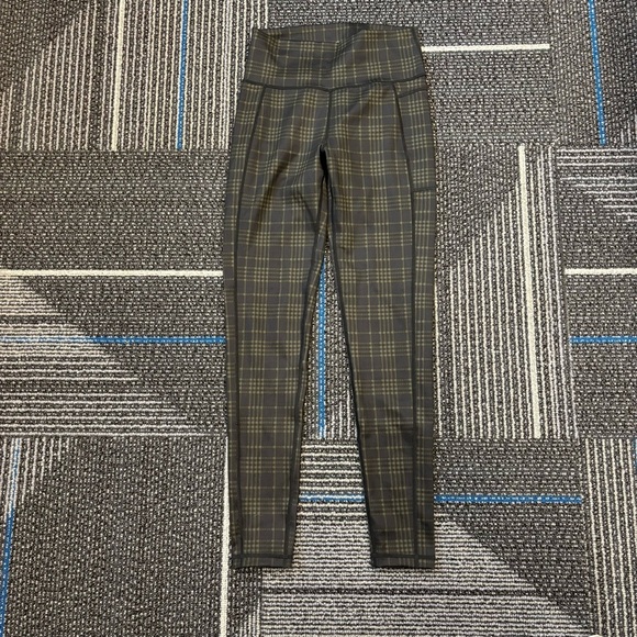 Sweaty Betty Small Super Sculpt Pocket Leggings Green Plaid Full Length - Picture 2 of 10